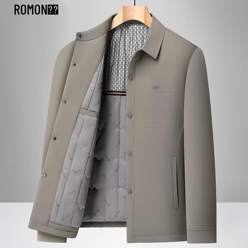 ROMON Men's Business Casual Padded Lapel Jacket