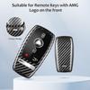 Real Carbon Fiber Key Fob Cover Case Shell Protector for Benz AMG E53 GLS63 Sedan CLA35 45 Coupe GLB35 GLA35 GLA45 SUV 2020-2023
