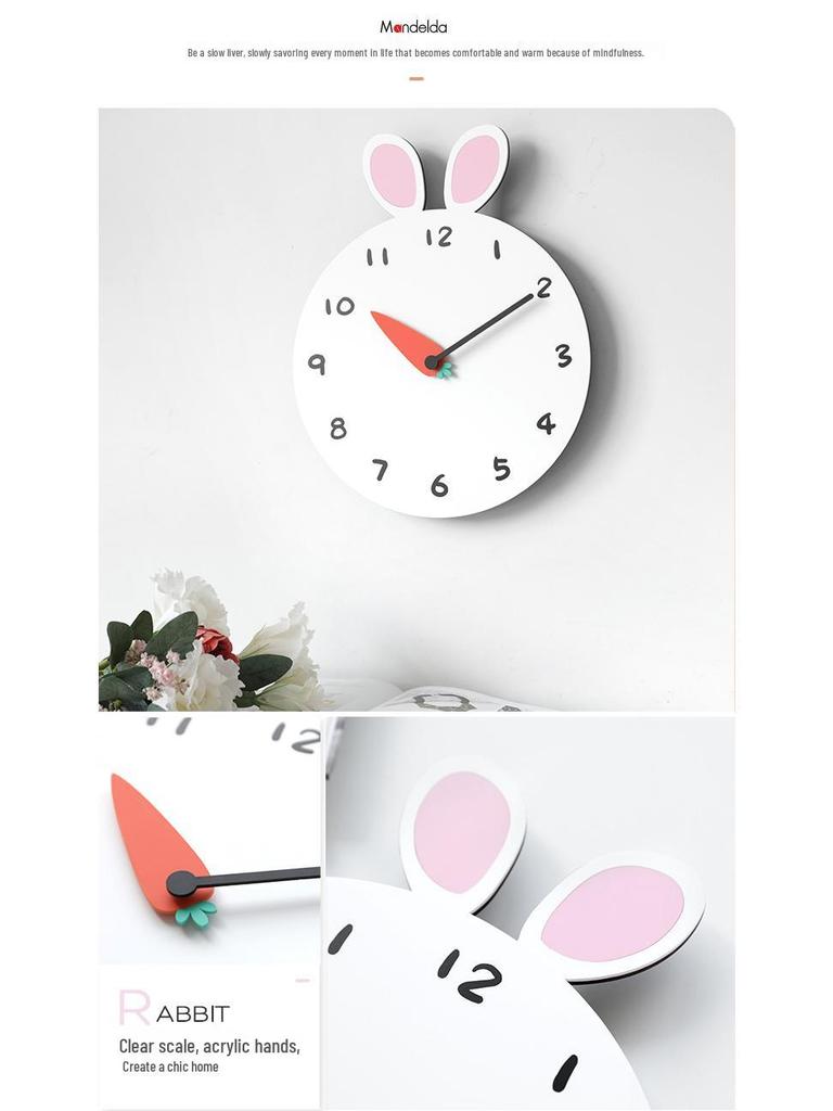 Мультяжные бесшумные настенные часы Wozoom - Креативное, милое искусство для декора спальни