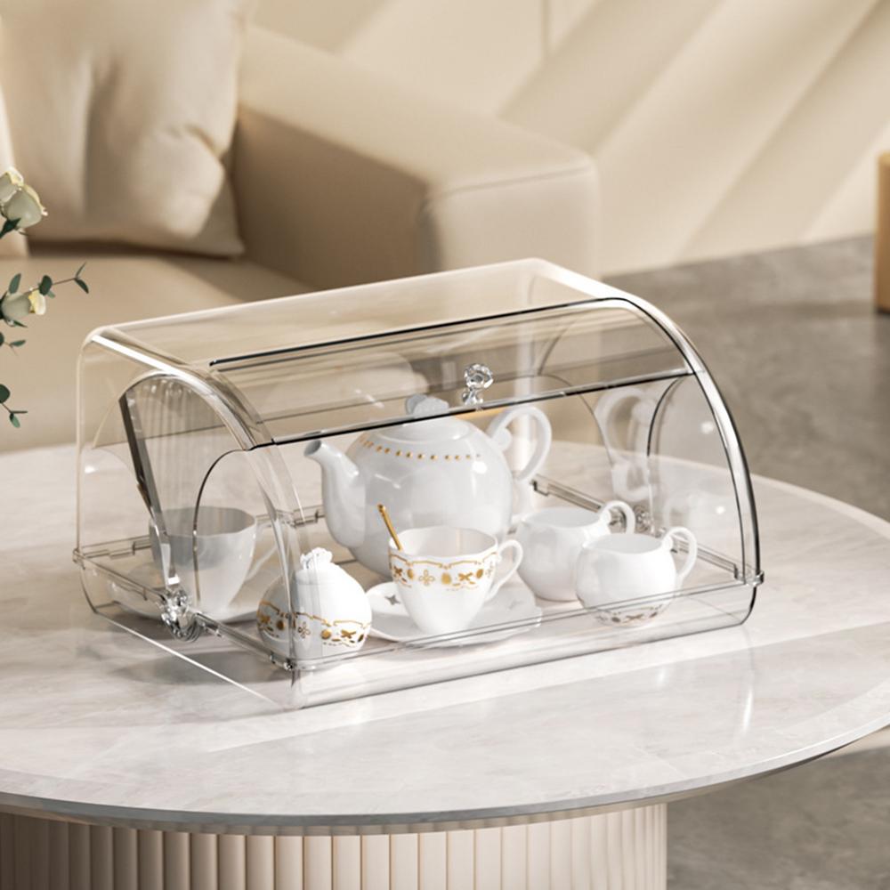 Bread Box For Kitchen Counter Bread Holder With Lid Makeup Organizer Desktop Storage Box For Homemade Bread Bagel Muffins Rolls