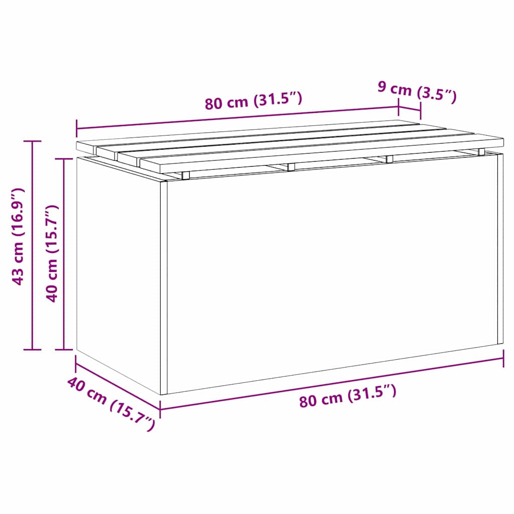 Garden Bench Weatherproof Steel 80 x 40 x 43 cm