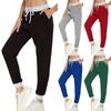 Women's Casual Sports Versatile Solid Color Pocket Multi Panel Drawstring Pants