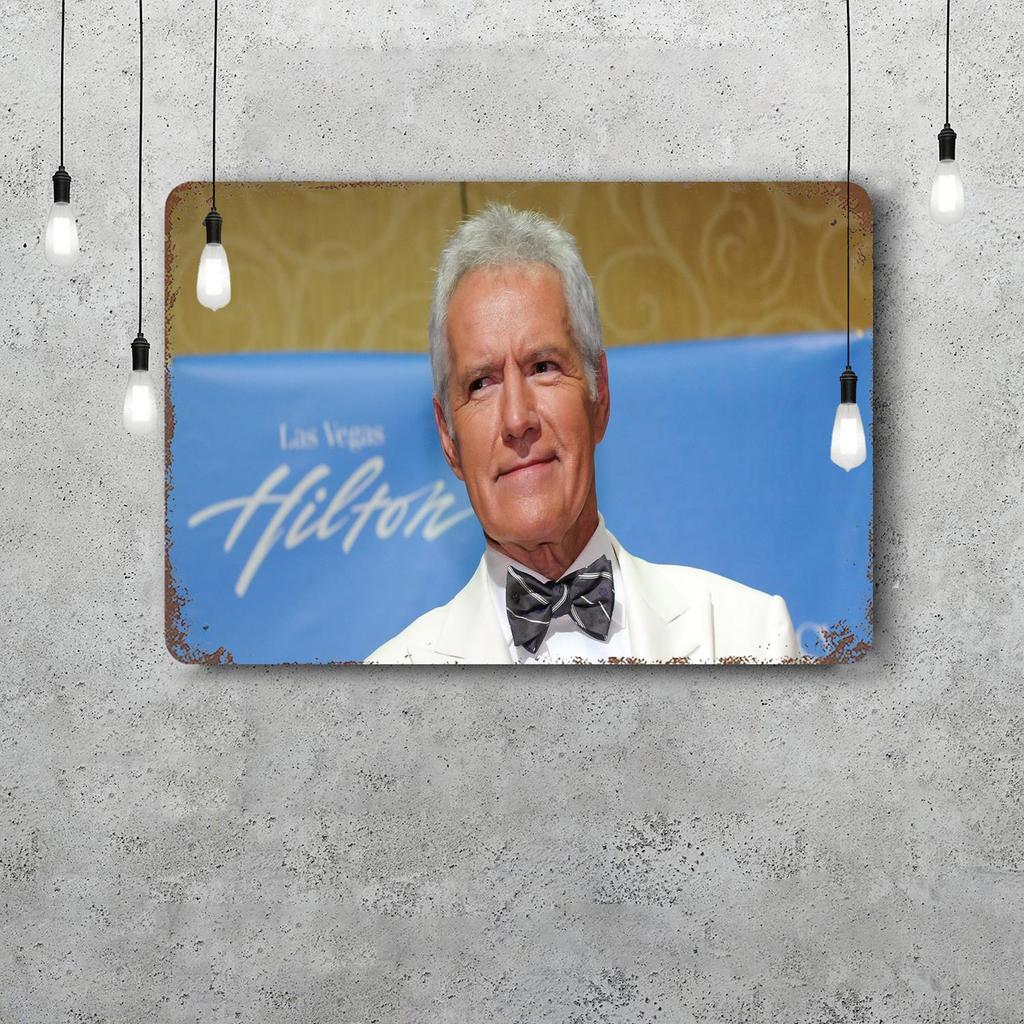 alex trebek Host Decor Poster Vintage Tin Sign Metal Sign Decorative Plaque for Pub Bar Man Cave Club Wall Decoration