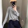 Korean Temperament Lapel Sweater Autumn Women Solid Color Long Sleeve Loose Versatile Knitted Top