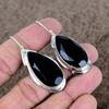 Black Spinel Gemstone Handmade 925 Sterling Silver Jewelry Earring 2.05" KKG-634