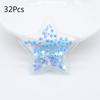 32Pcs 36mm Patches Glitter Star Transparent Plastic Filling Sequin Appliques for DIY Headwear Hair Clips Bow Decor Accessory