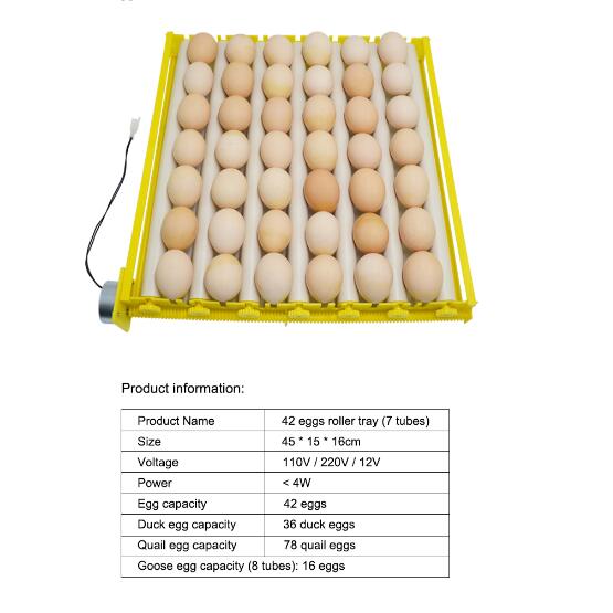 Automatic Eggs Incubator 360° Rotary Egg Turner Roller Tray Egg Hatching Incubator Duck Quail Bird Poultry Accessory for Farm
