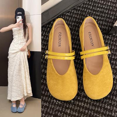 Мода 2026 Весна Одинарная обувь Мода Мелкая Слипоны Женские Балетки Женские Повседневные Уличные Туфли