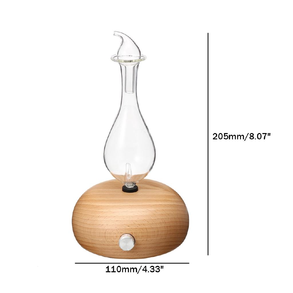 100V-240V AC Aromatherapy Pure Essential Oils Diffuser Air Nebulizer Humidifier Household Humidifier Glass + Wooden Air Appliance
