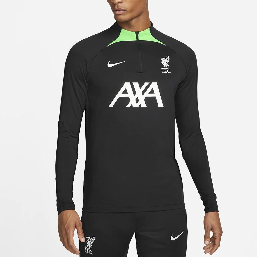 Nike Ливерпуль. Футболка мужская с длинным рукавом и принтом Strike, с воротником-стойкой, для футбола, топы, черная DX3106-014
