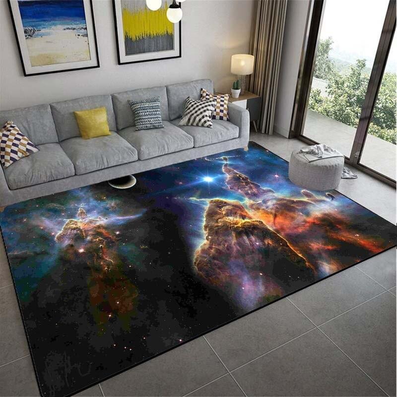 Красочный ковер Galaxy Красочное звездное небо Большой ковер Гостиная Коврик для ванной Коврик для ванной Коврик для двери Фантастический ковер Дизайнерский ковер Домашний декор