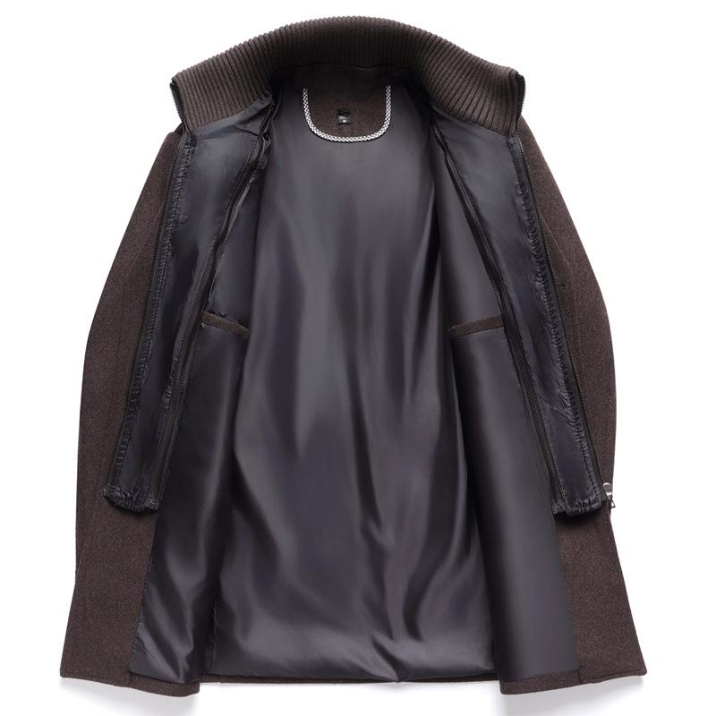 Мужское полупальто средней длины из смесовой шерсти - Утепленное зимнее пальто