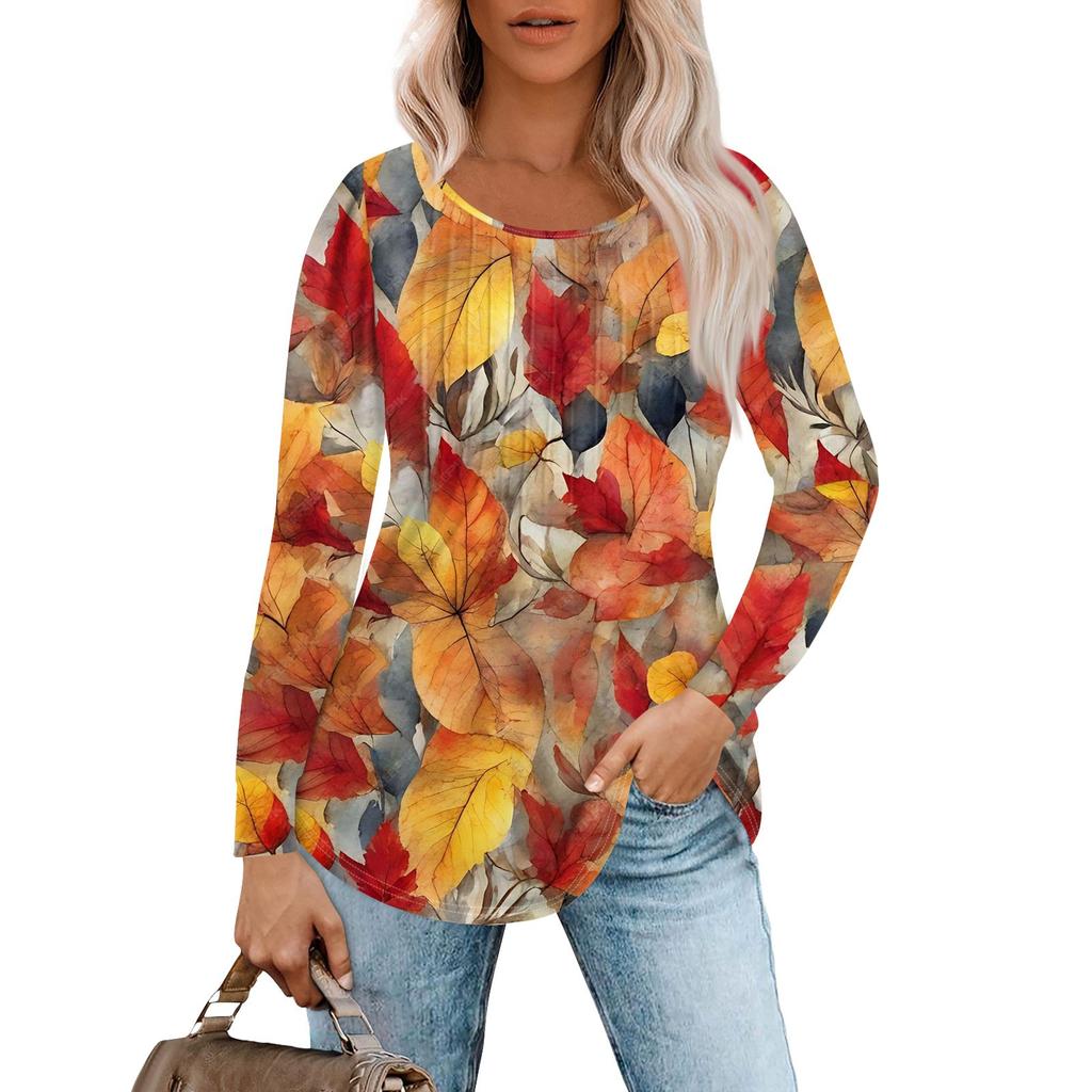 Рубашки с длинным рукавом для женщин, топы, нарядные повседневные блузки, плиссированные топы-туники с круглым вырезом