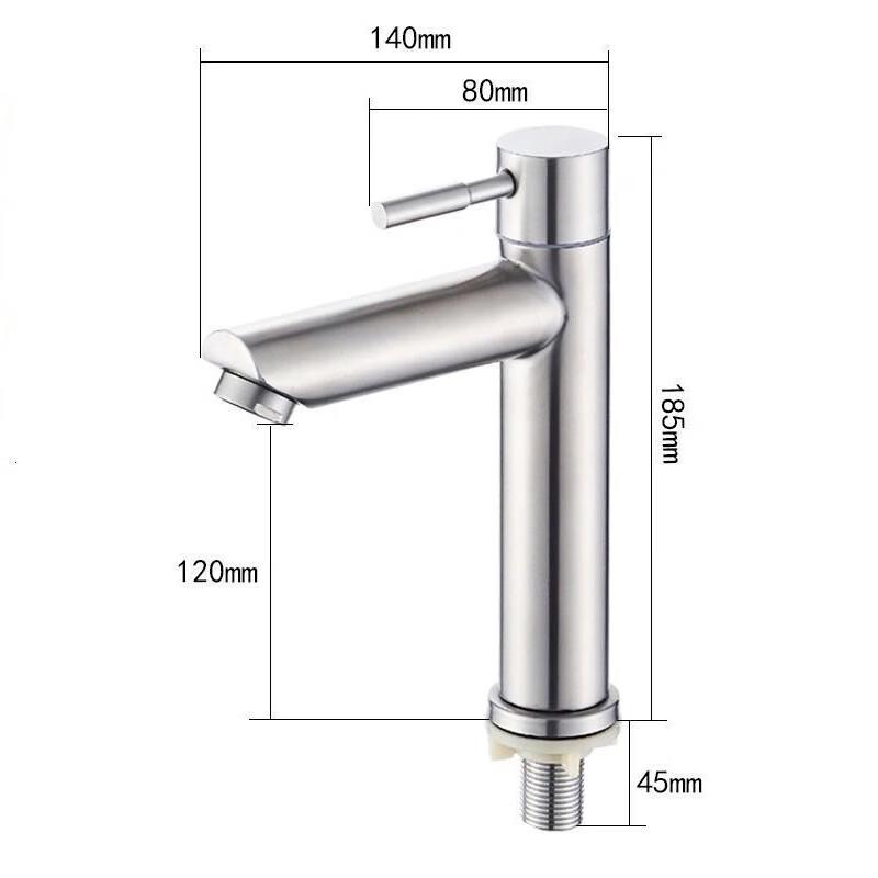 Однорычажный смеситель для холодной воды из шлифованной нержавеющей стали 304