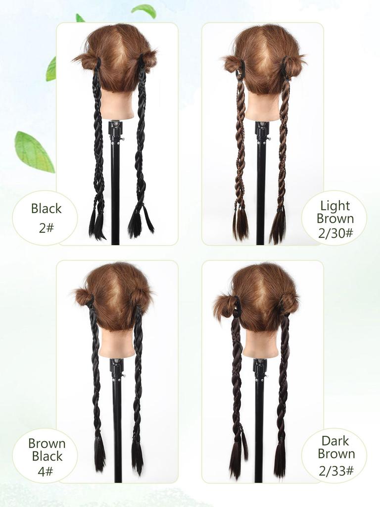 2pcs Fashion Braid Head Rope Wig Playful Girls Handmade Fishbone Twist Braids High Ponytail Hair Accessories for Woman Daily Use