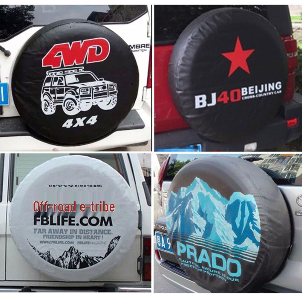 Черно-золотой чехол на запаску из ПВХ-кожи для Mitsubishi Pajero V73 Cheetah - Универсальная посадка для внедорожников.