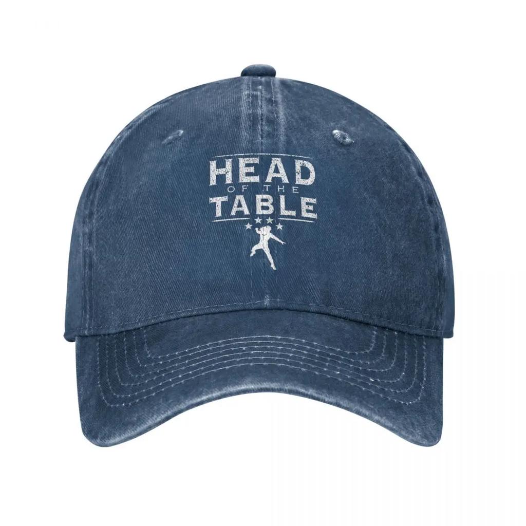Бейсболка Roman Reigns Head Of The Table Vintage Distressed Denim Головные уборы для активного отдыха Неструктурированные мягкие шляпы Кепка