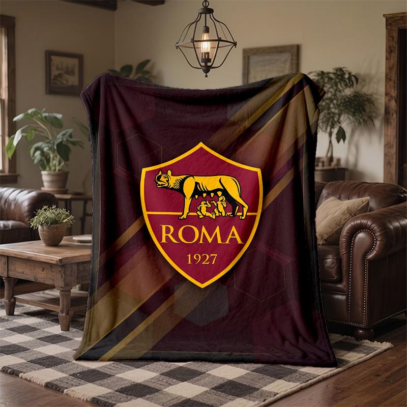 Флисовое одеяло на тему AS Roma Уютное мягкое плюшевое одеяло для спальни дивана путешествий