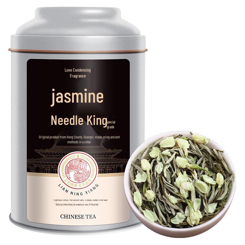 Love Condensing Fragrance Silver Needle King Jasmine Tea: Rich Aroma, Long-Lasting Brew, Special Grade, Exquisite Can Packaging
