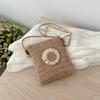 Cute Girl Flower Woven Bag Women's New Style Fashionable Small Fresh Small Square Bag Straw Woven Bag Crossbody Bag