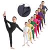 Kids Girls Long Sleeves Zippered Mock Neck Full Body Suit Ballet Dance Gymnastic Unitard Jumpsuit
