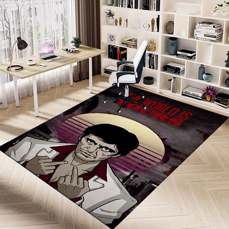 1 шт. Коврик для офисного кресла Scarface, Мягкий, Удобный, Всесезонный, Идеально подходит для дома, спальни или офисного декора, Идеальный подарок для