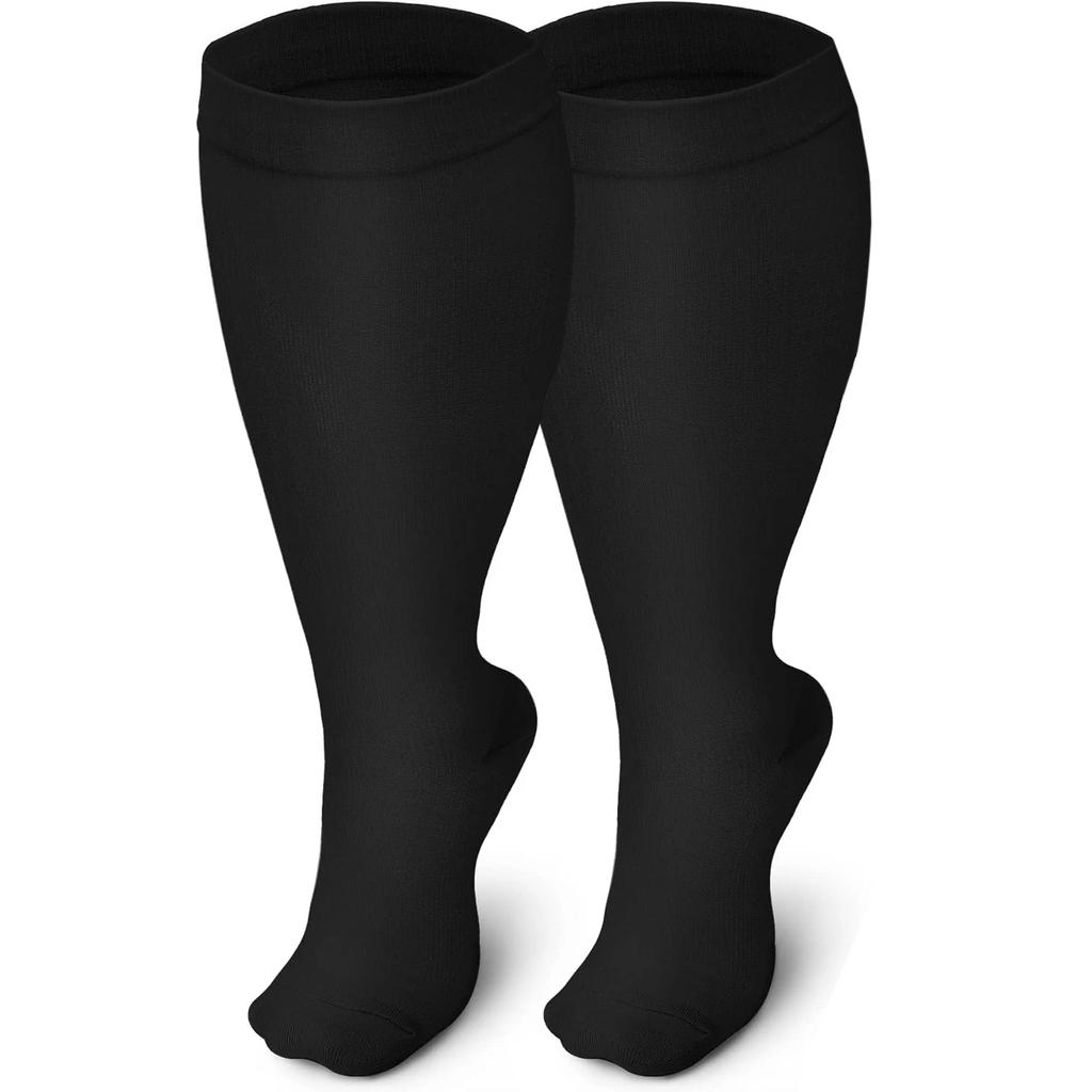 1/3 Pairs Plus Size Compression Socks For Women Wide Calf Knee High Support For Running Athletic Fit Cycling