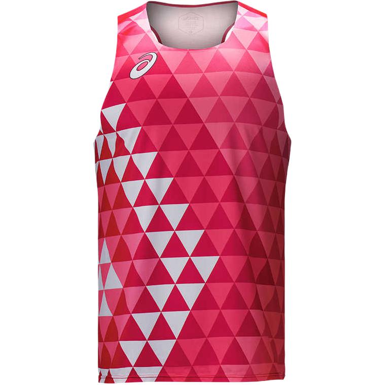 Asics Элитный дышащий быстросохнущий трико для гонок, мужские топы, красный 2011C721-600