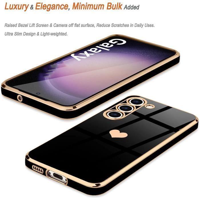 Coque de protection - BOOLING - pour Samsung Galaxy S20 FE - Motif Cœur - Protection TPU Noir - Antichoc