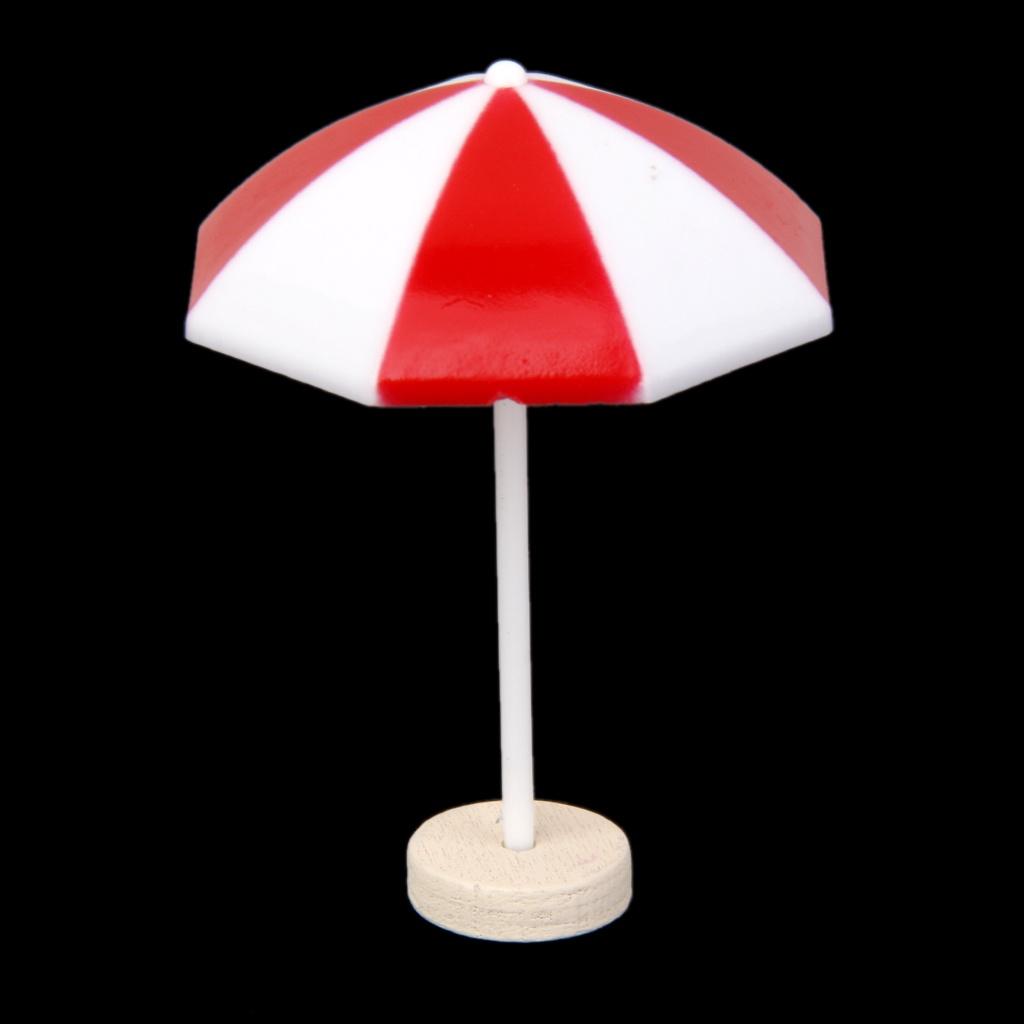 Red Beach Sun Umbrella Miniature PVC Micro Landscape Bonsai Dollhouse Decor
