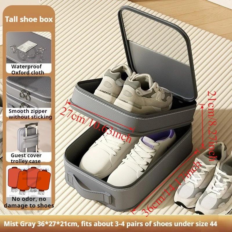 Travel Shoe Organizer Bag Portable 3 Layers Storage Pouch Luggage Accessory for Outdoor Trips Dustproof Space-Saving Shoe Bag