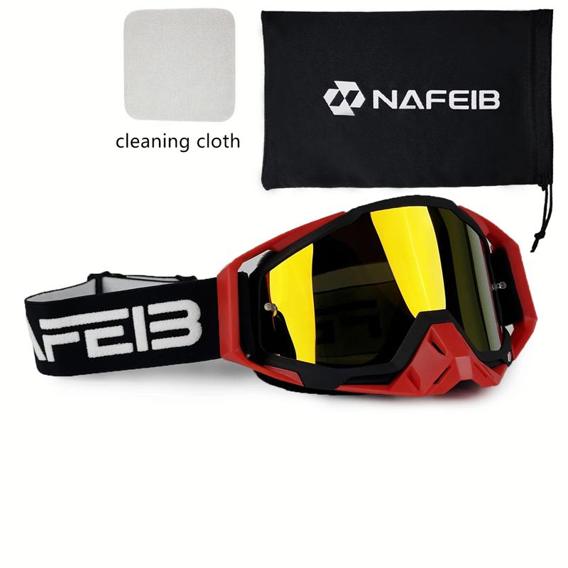 NAFEIB Motorcycle Goggles Men's Riding UV400 Windproof And Sand Resistant Detachable Off-road Helmet Goggles