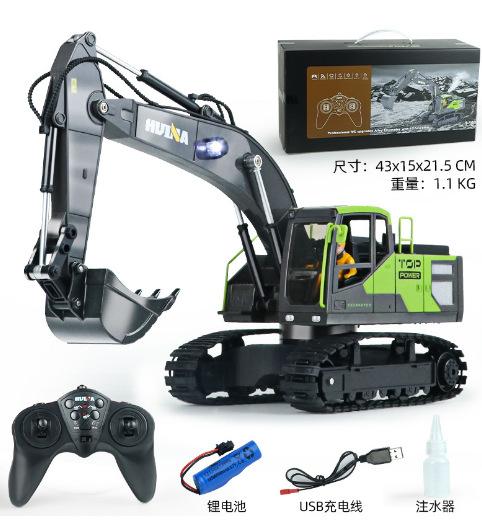 1:18 1661 Huina Новый электрический экскаватор с дистанционным управлением, модель из полусплава, инженерная машина с дистанционным управлением, детские рождественские игрушки