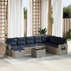 VidaXL Garden Lounge Set 9 Pcs with Grey Cushions Wicker 3325547