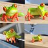 Resin Creative 3D Craft Frog Decoration Office Desk Computer Decoration Gift Home Room Display Garden Lawn Ornament