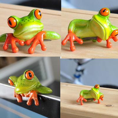 Искусственная смола 3D поделка украшение лягушка декор для дома офисный стол компьютерное украшение подарок сувенир DIY ручная работа орнамент