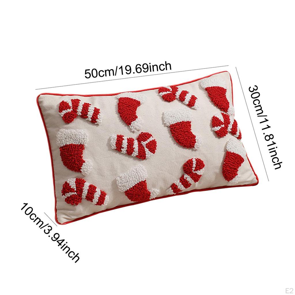 Christmas Pillow Case, Throw Cover with Zipper, Washable Decorative Pillowcase, Waist