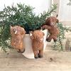 Статуэтка Коровы Хайлендской Смола Маленькая Корова Горшок-кашпо Подвеска для Горшка Лазающее Животное Обниматель Цветочного Горшка для Сада Патио Забора Газона Двора Декор Горшка для Растений