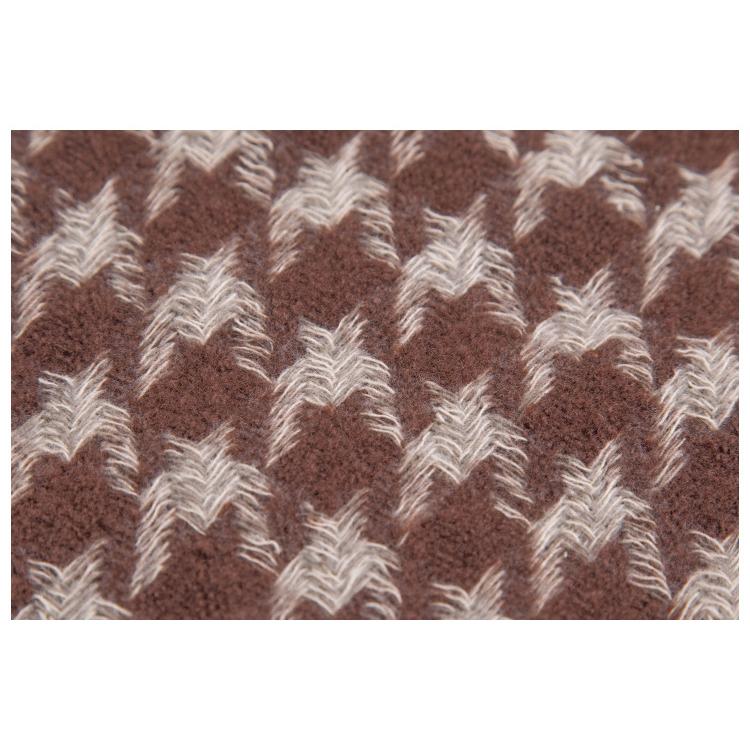 Autumn Winter Scarf Brown Houndstooth Scarf Women's Tassel Shawl