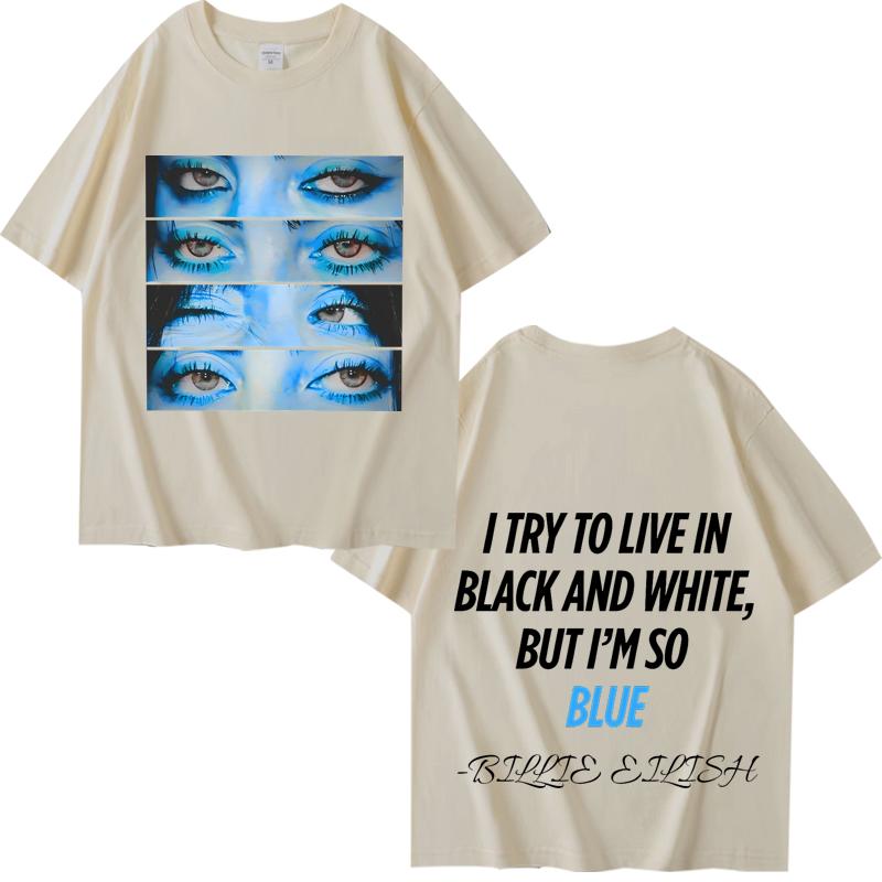 Билл Айлиш футболка Blue Eyes Hit Me Hard and Soft футболка мужская женская Оверсайз 100% хлопок короткий рукав Летний принт Унисекс топы