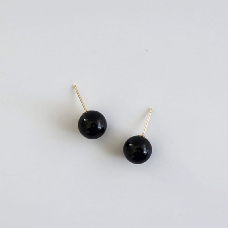 modernlike 14k gold onyx black earrings
