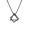 2023 Fashion Black Rectangle Pendant Necklace Men Collar Trendy Simple Stainless Steel Chain Women Necklace Jewelry Gift