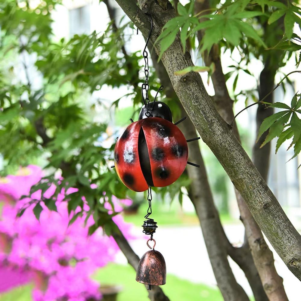Painted 3D Hanging Wind Chimes Unique Animal Wind Chimes Pendant Durable Ladybug Hanging Bell Yard
