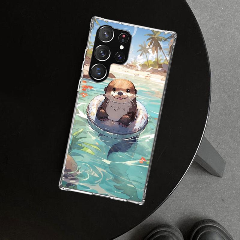 Животное Выдра Милый Мультяшный Чехол для Телефона для Samsung Galaxy S26 S25 Edge S24 S23 Ultra S22 Plus S21 FE S20 + Арт Индивидуальный Fu