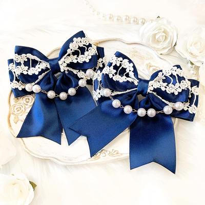 Набор из 2 заколок для волос Lolita Yume Kawaii Gothic Lolita, заколка для волос, аксессуар для волос Navy vol.5 [Предмет]