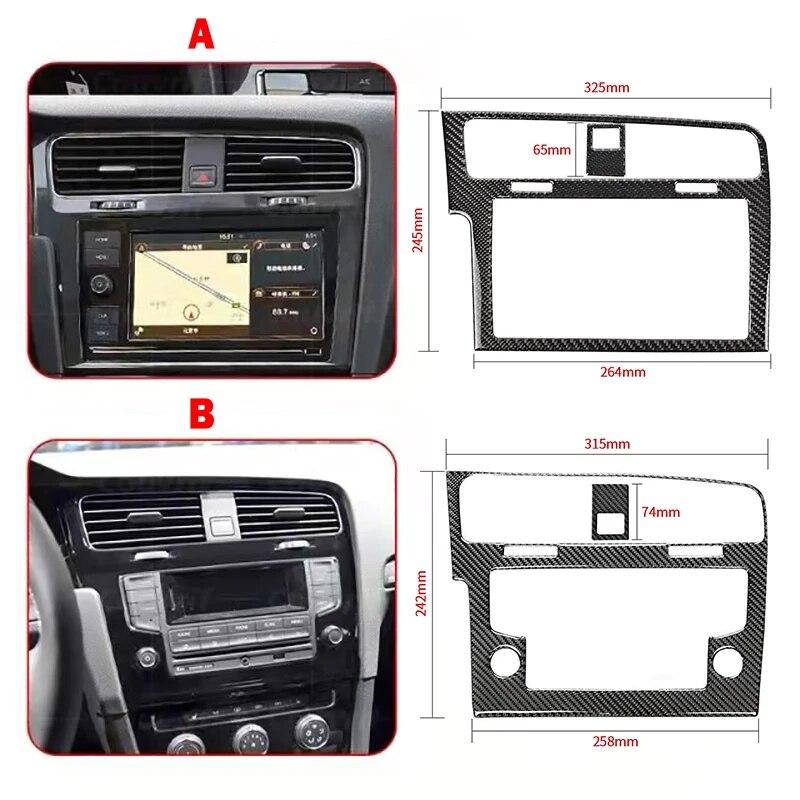 For Volkswagen Golf 7 VW Gti Mk7 2014- Car Accessories Interior Sticker Real Carbon Fiber Center Console GPS Navigation
