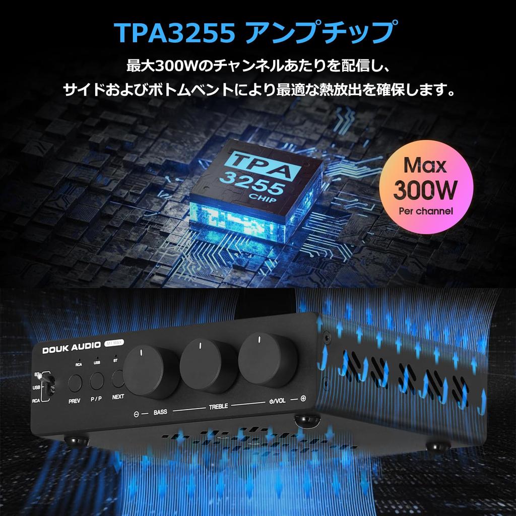 Nobsound M1 MAX 300W x2 Усилитель мощности Беспроводной Bluetooth-приемник Домашний стереоусилитель Плеер U-диск