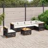 VidaXL Garden Lounge Set 7 Pcs with Cushions Black Wicker 3261878