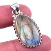 Natural Labradorite Gemstone 925 Solid Sterling Silver Gift Pendant 1.50" k8W21