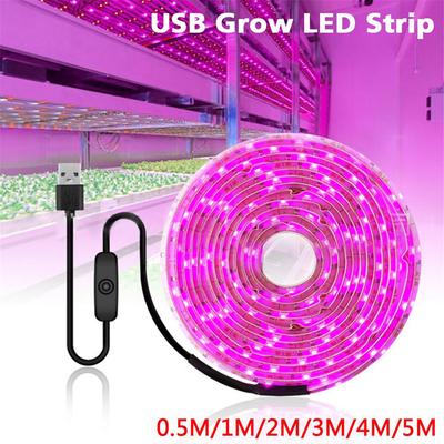 USB Grow Light Strip Капли из резинового листа Гидропонная светодиодная лента полного спектра для комнатных растений, теплицы